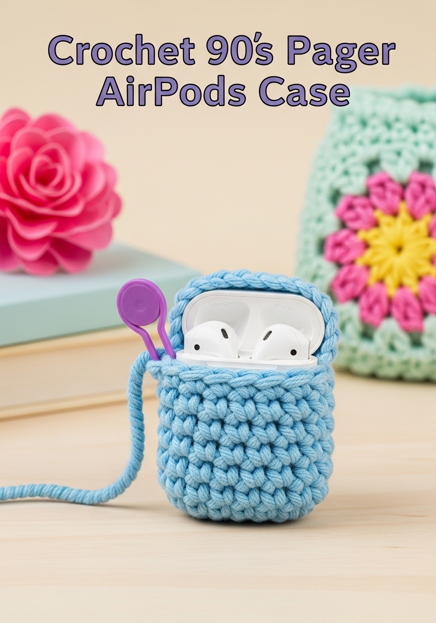 Crochet 90s Pager AirPods Cas