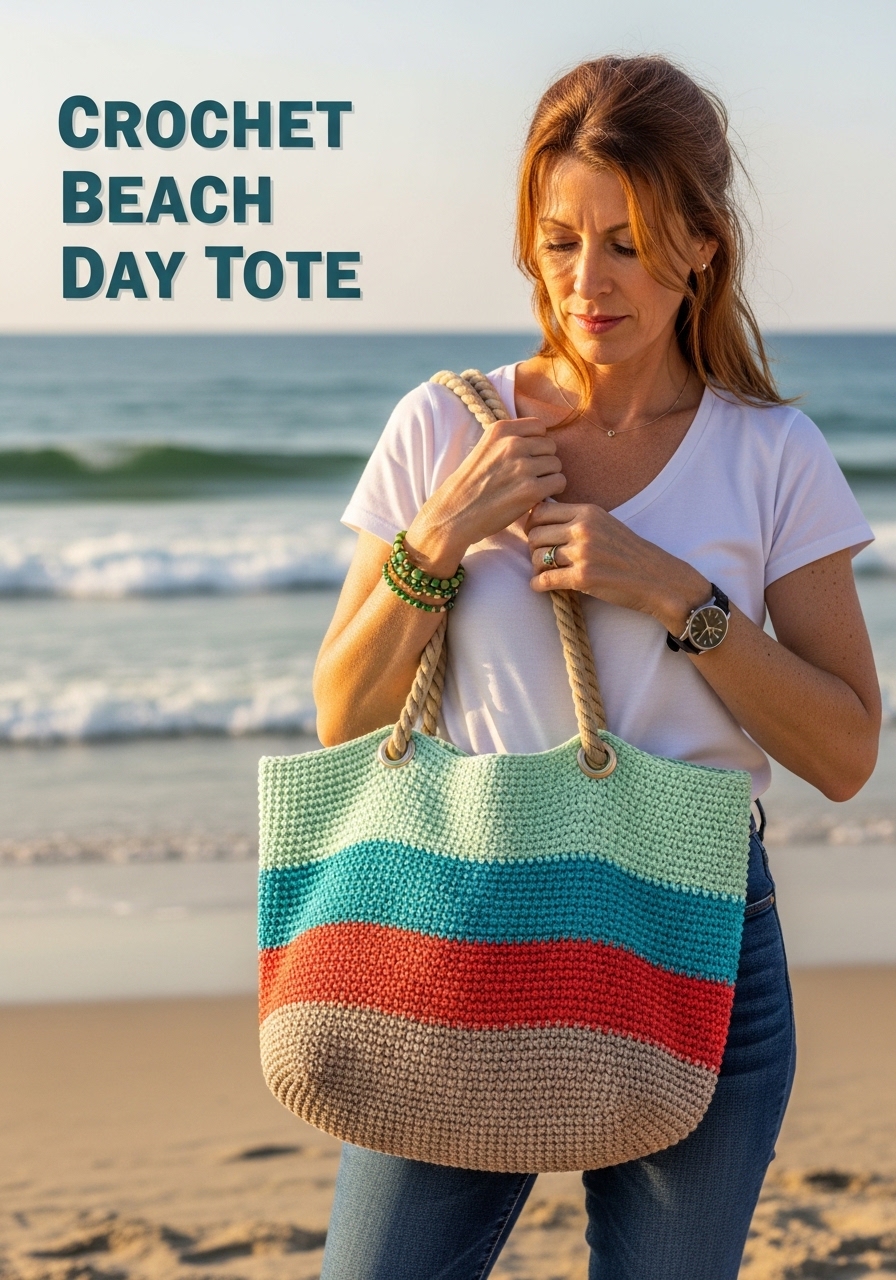 Crochet Beach Day Tote