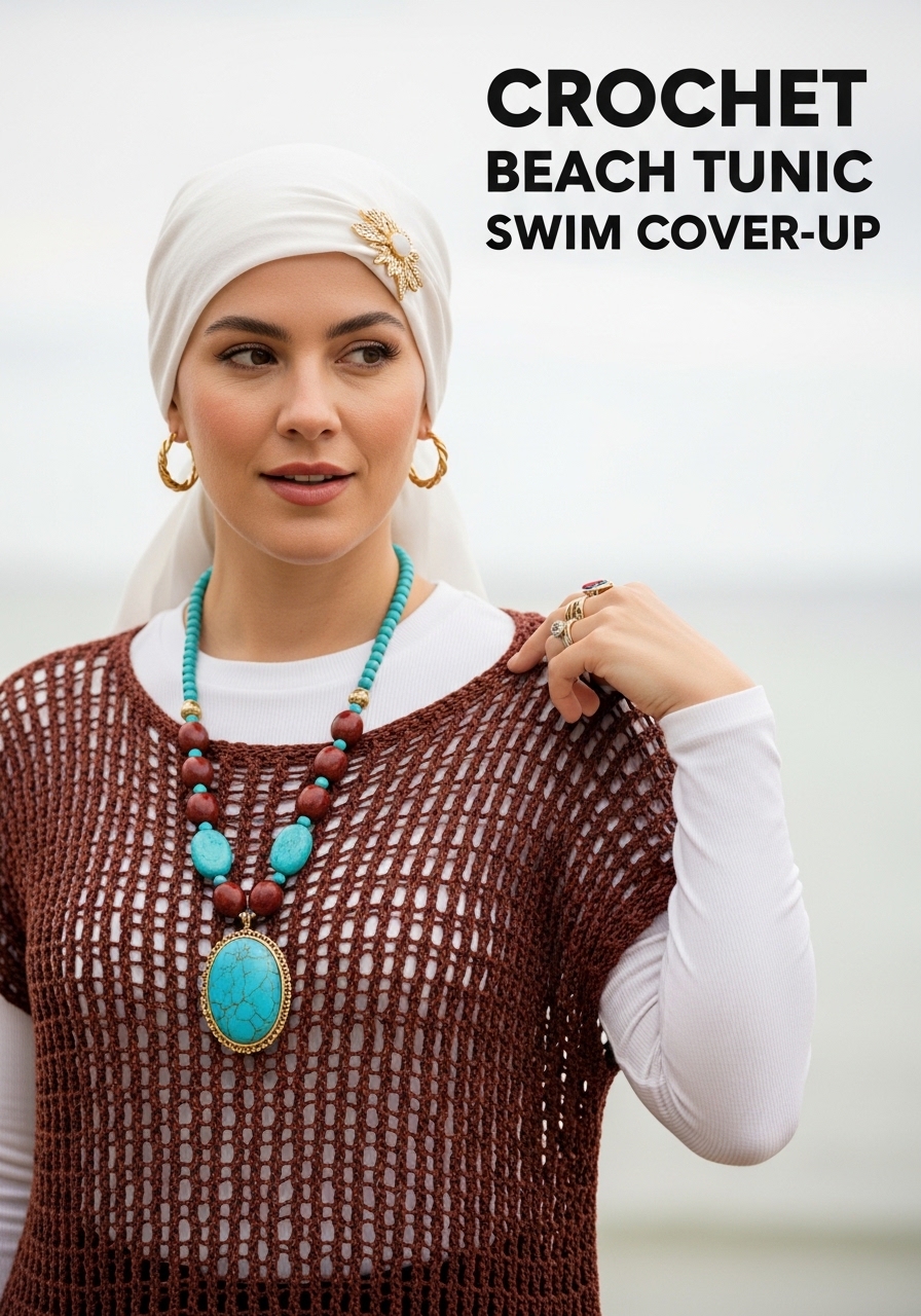 Crochet Beach Tunic Swim Cover-Up