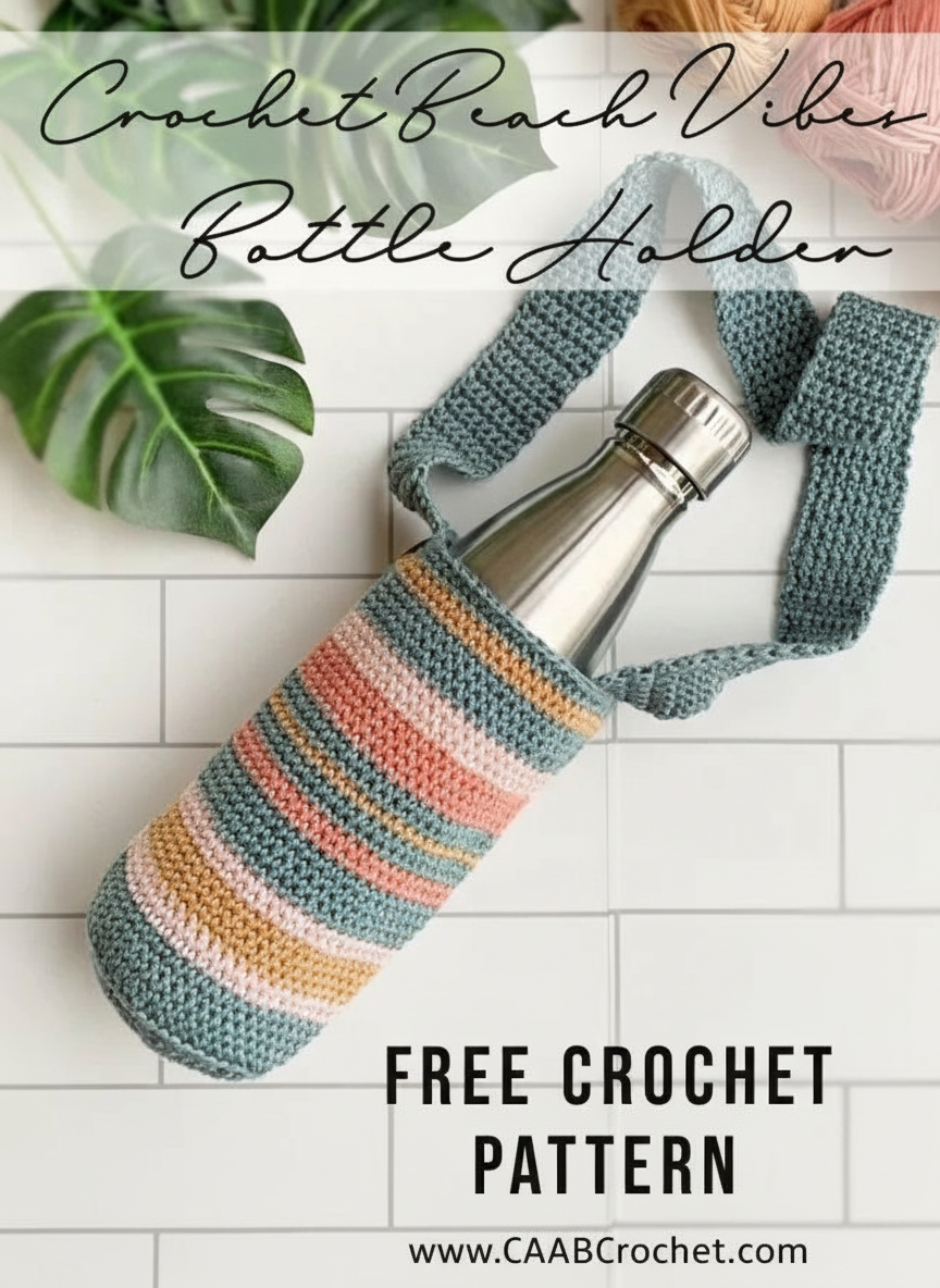 Crochet Beach Vibes Bottle Holder