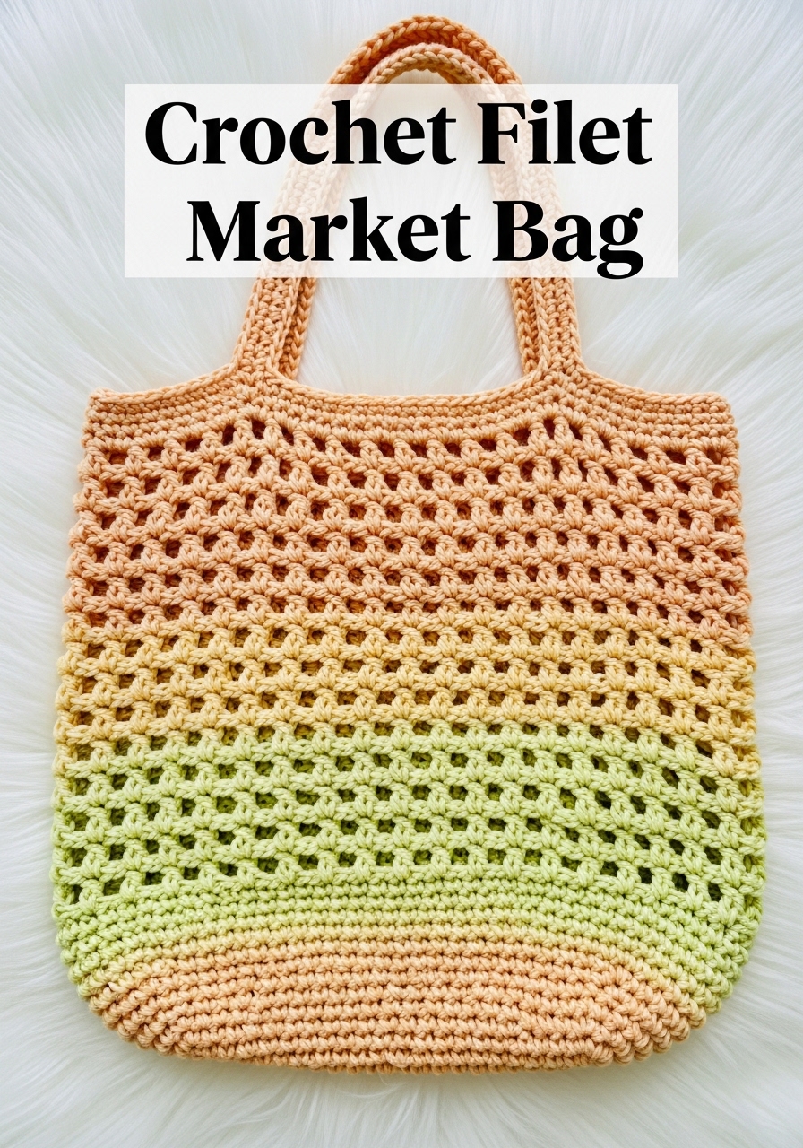 Crochet Bee Filet Market Bag