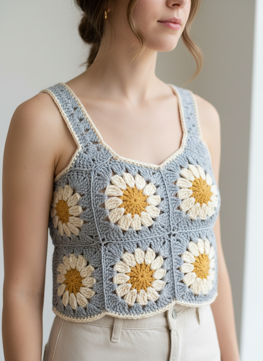 Crochet Breezy Days Daisy Tank Top