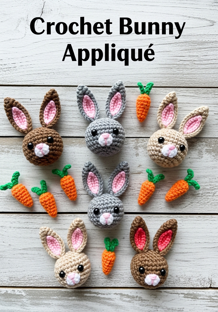 Crochet Bunny Appliqué
