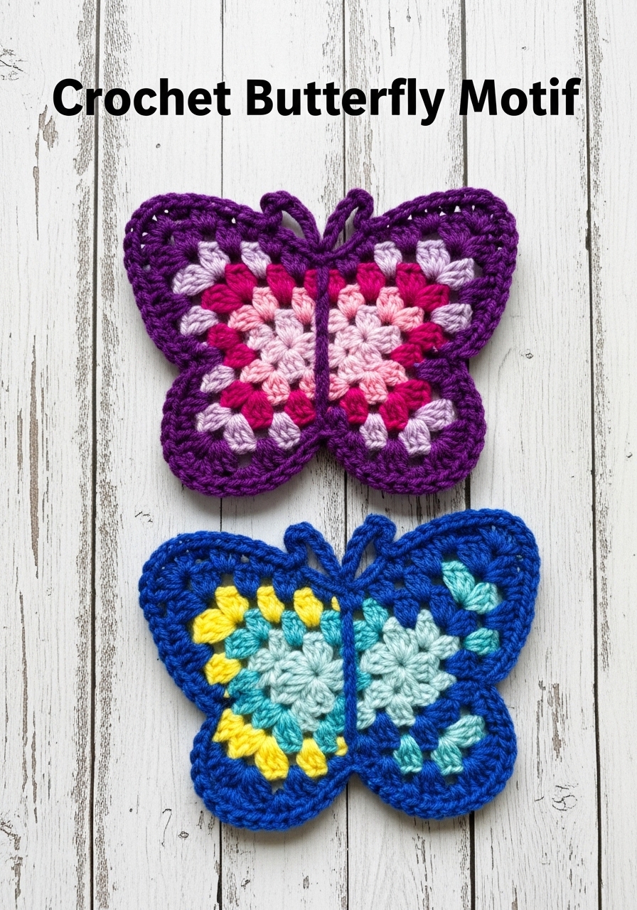 Crochet Butterfly Motif