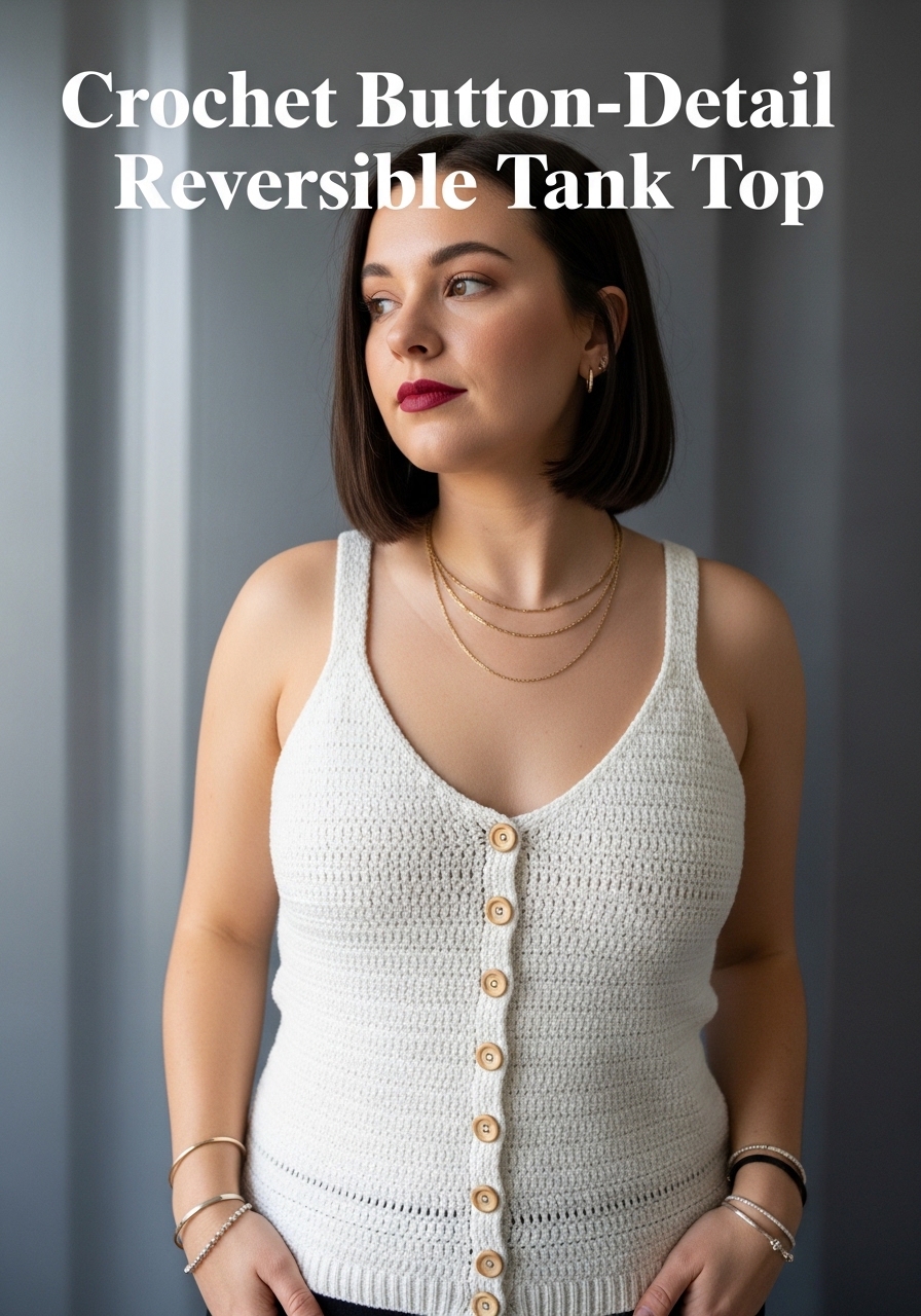 Crochet Button-Detail Reversible Tank Top