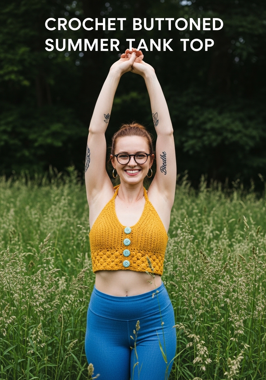 Crochet Buttoned Summer Tank Top