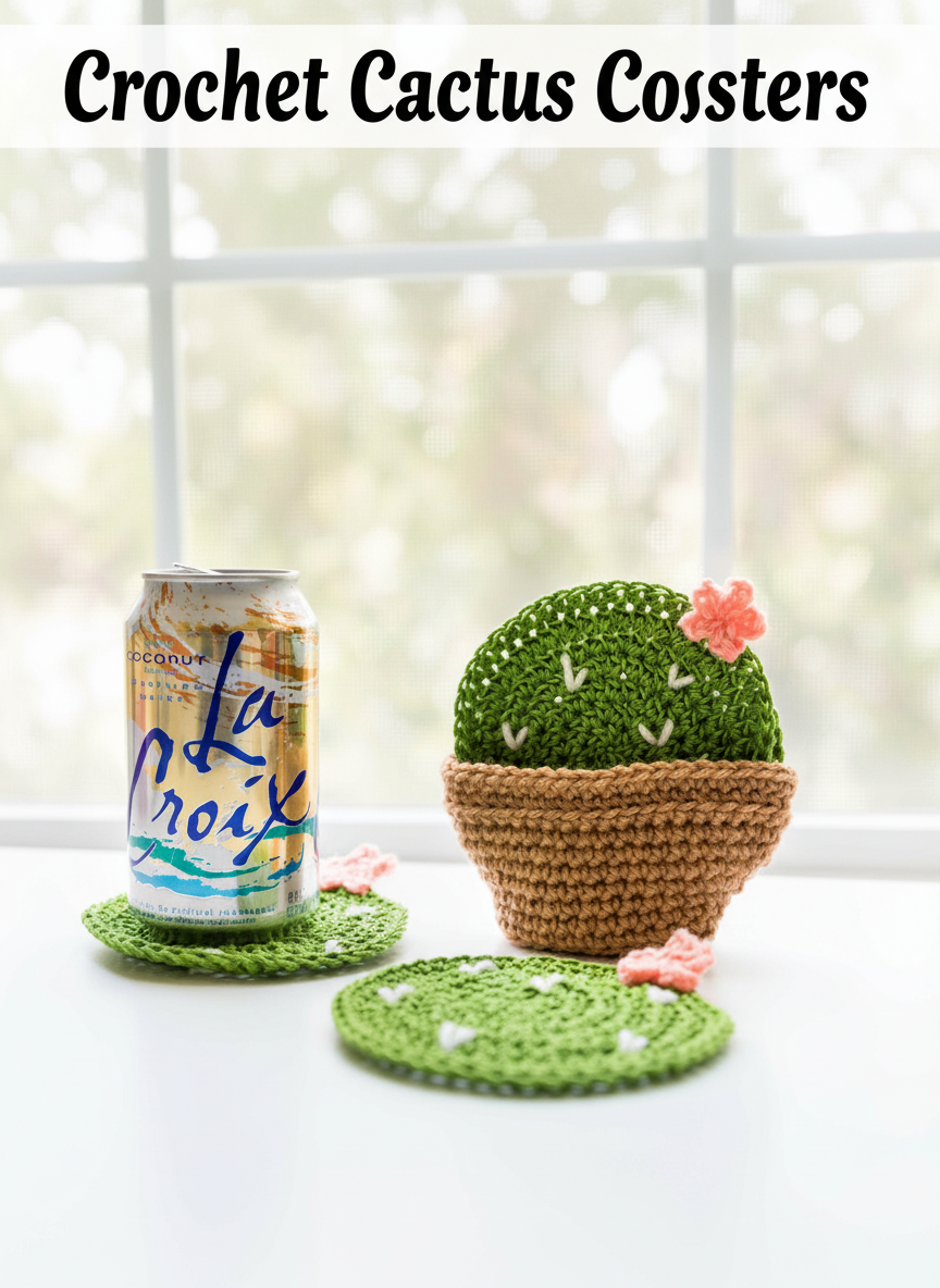 Crochet Cactus Coasters