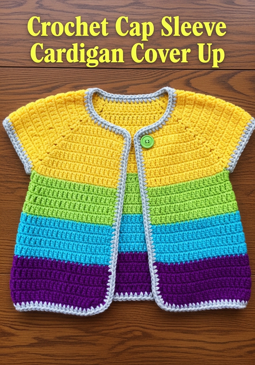 Crochet Cap Sleeve Cardigan Cover Up