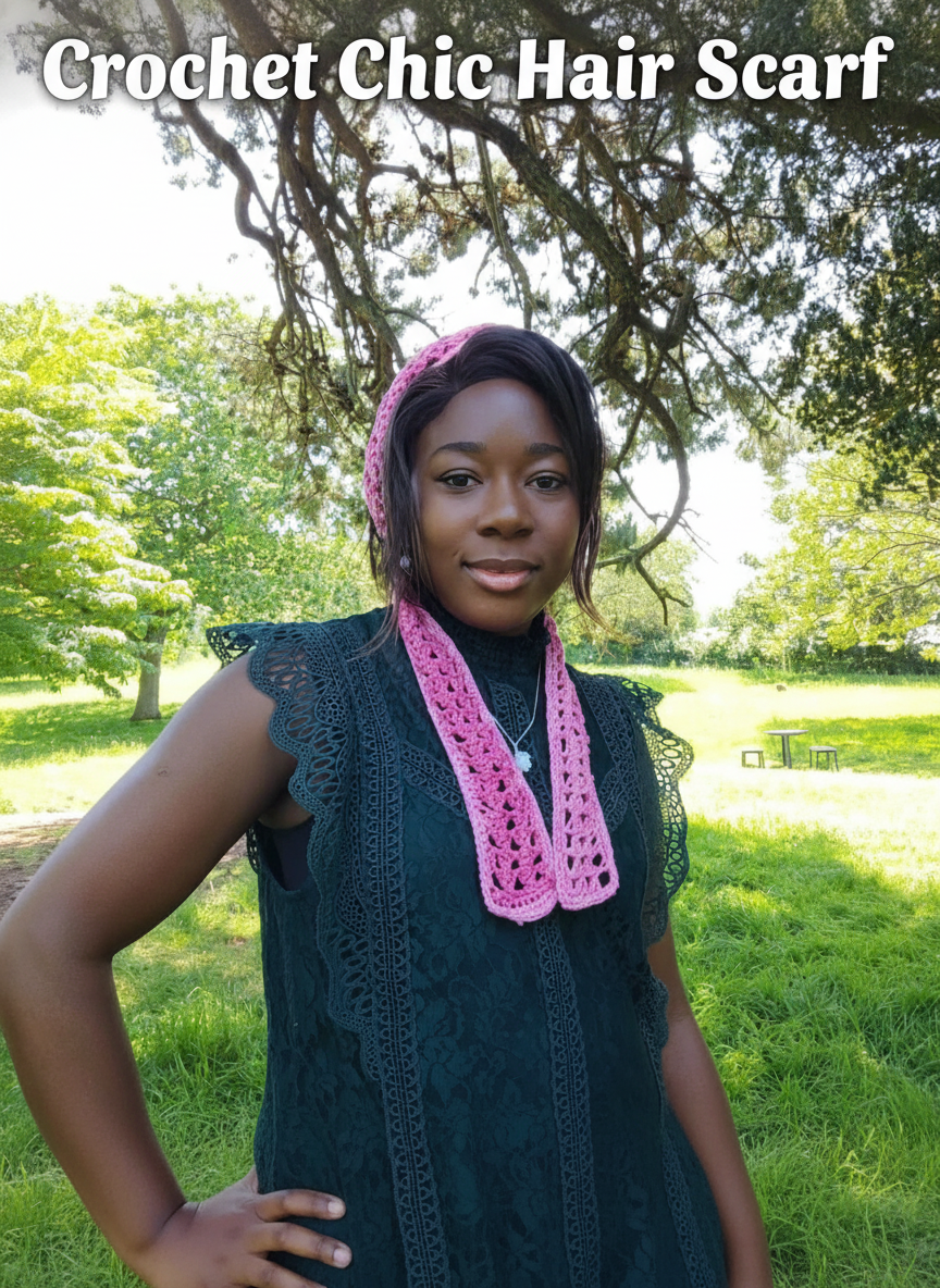 Crochet Chic Hair Scarf