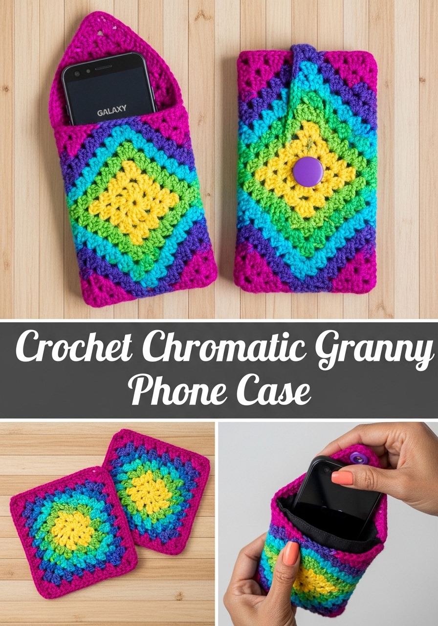 Crochet Chromatic Granny Phone Case