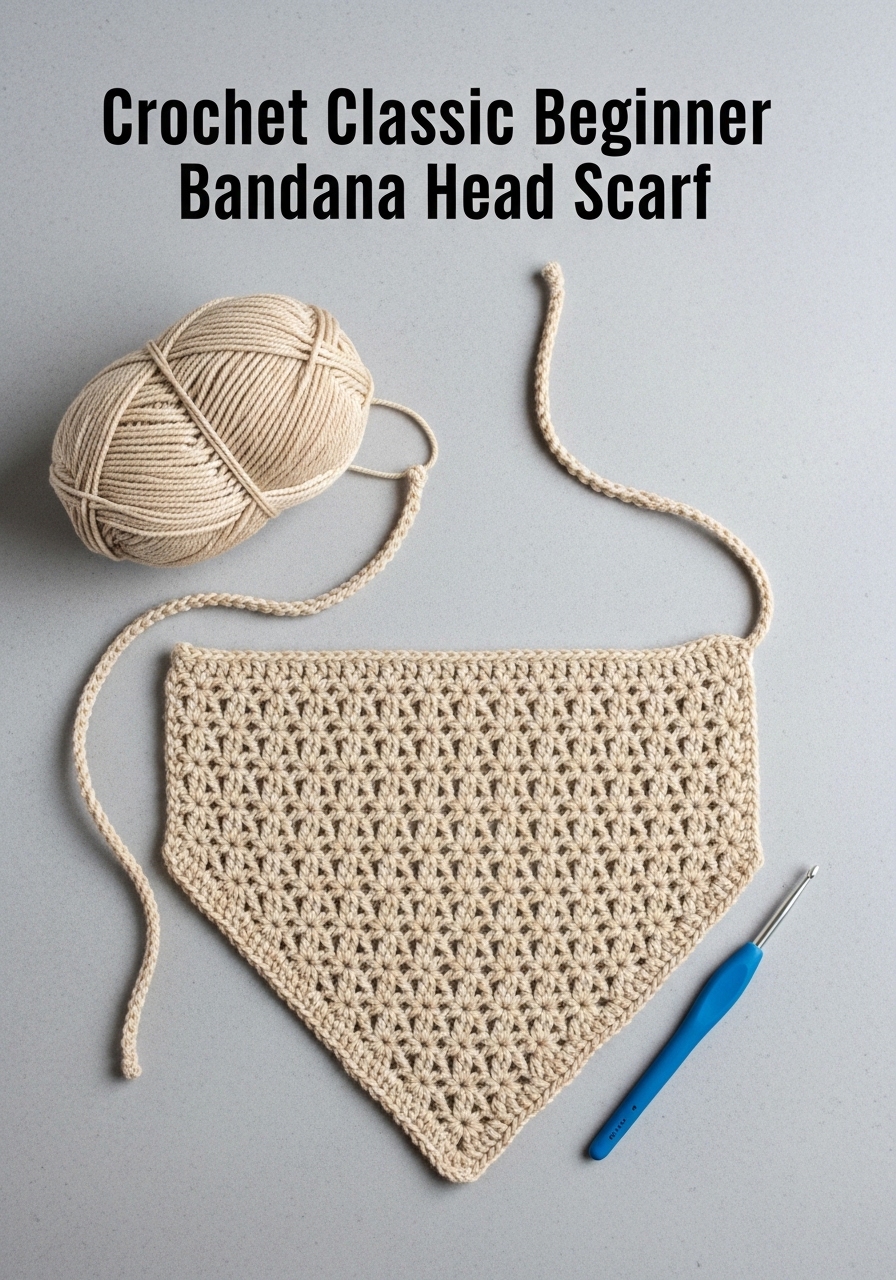 Crochet Classic Beginner Bandana Head Scarf