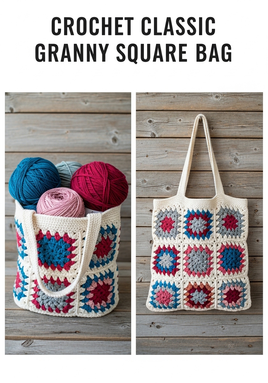 Crochet Classic Granny Square Bag