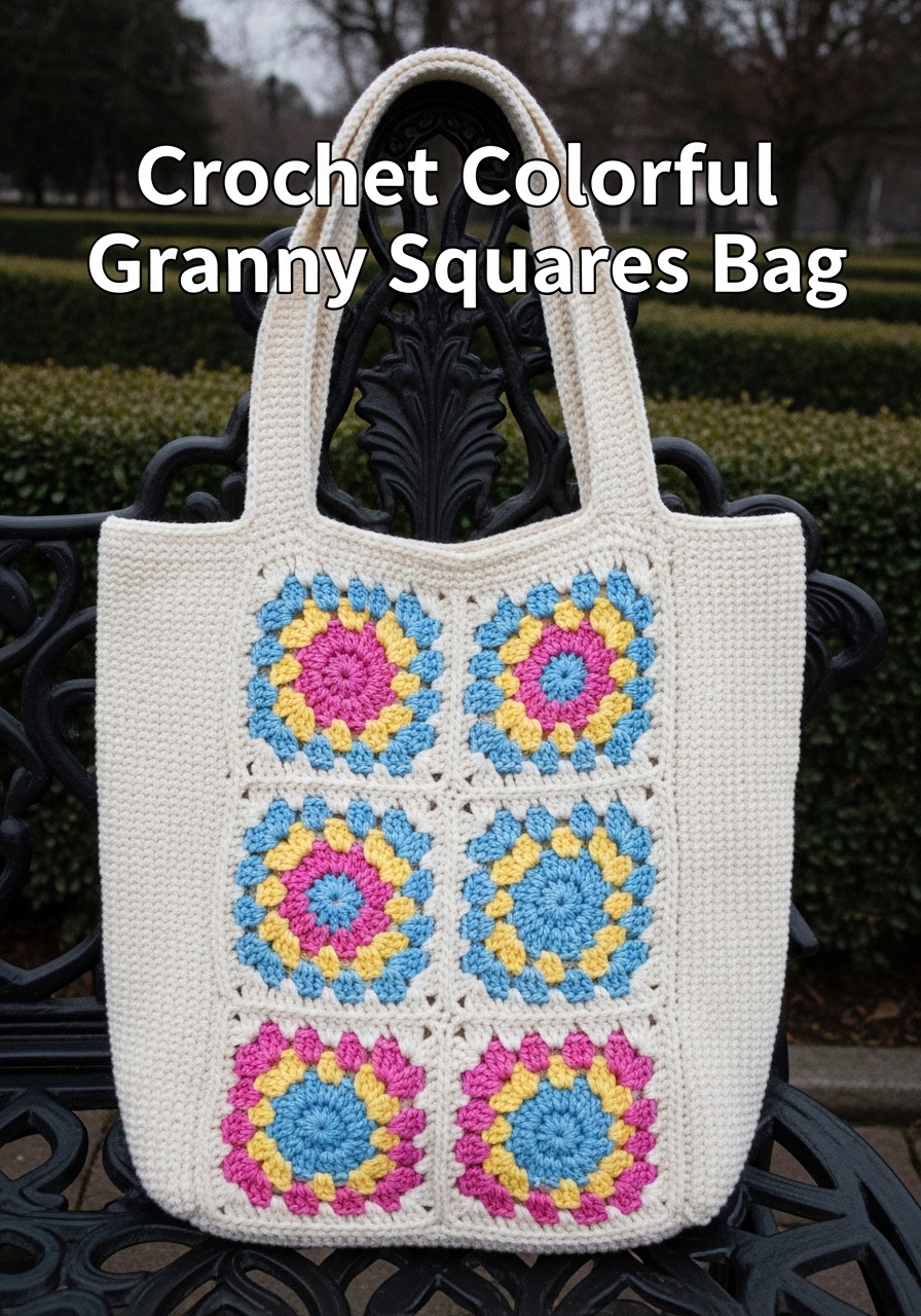 Crochet Colorful Granny Square Bag