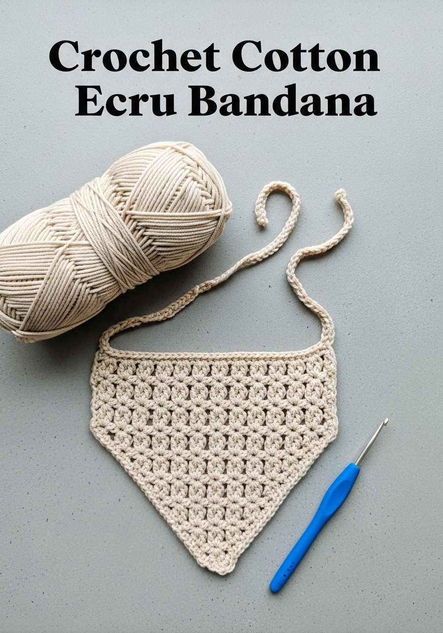 Crochet Cotton Ecru Bandana