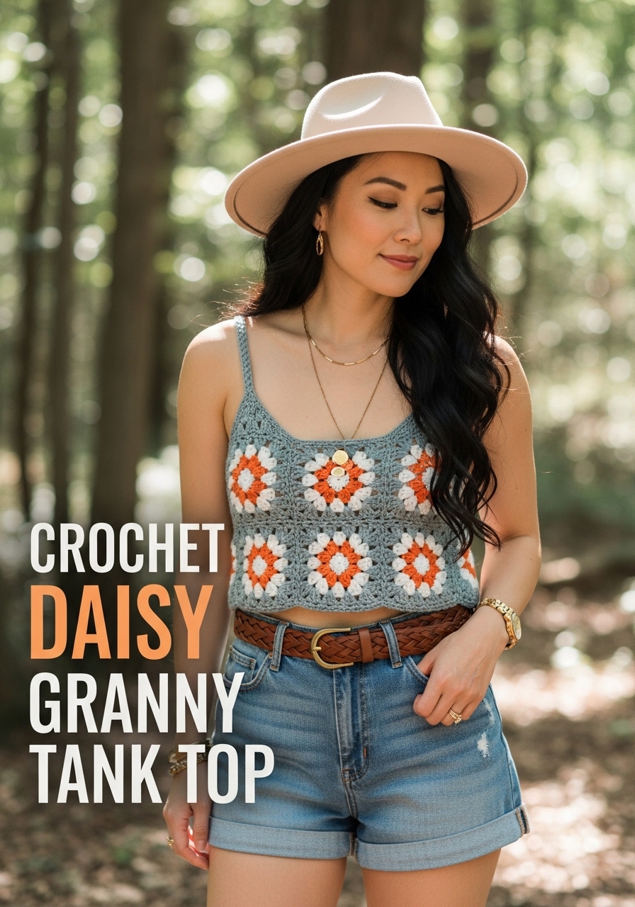Crochet Daisy Granny Tank Top