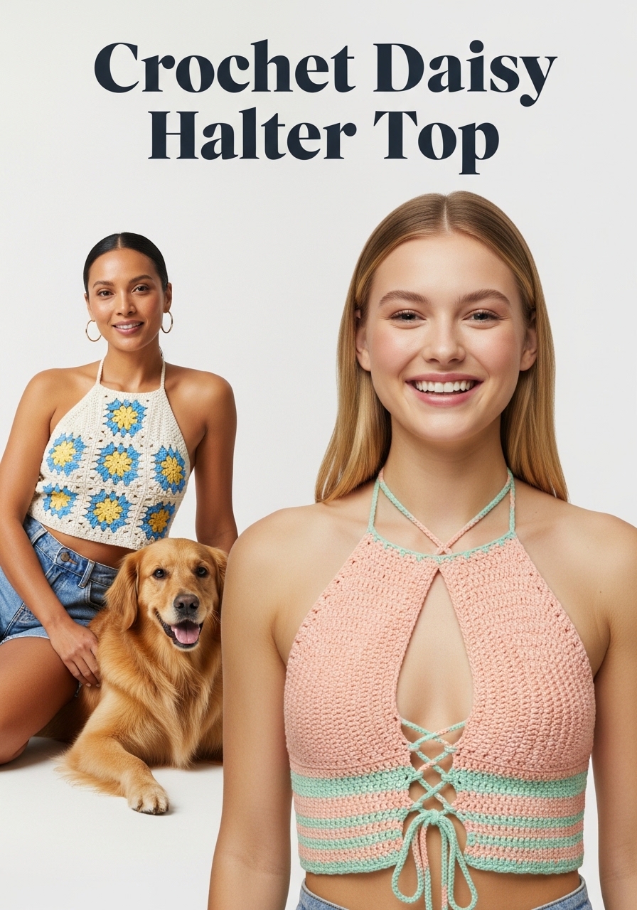 Crochet Daisy Halter Top