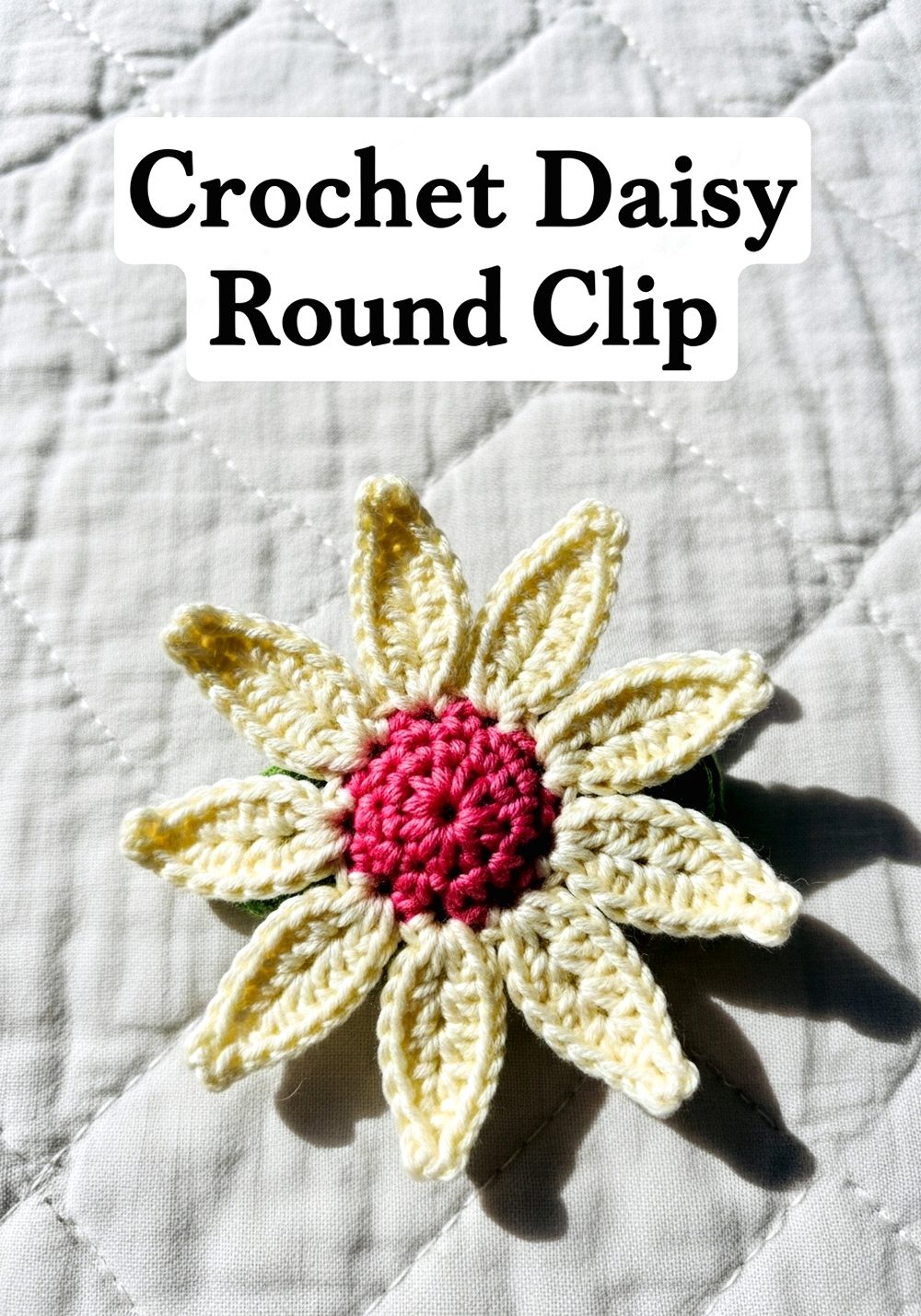 Crochet Daisy Round Clip