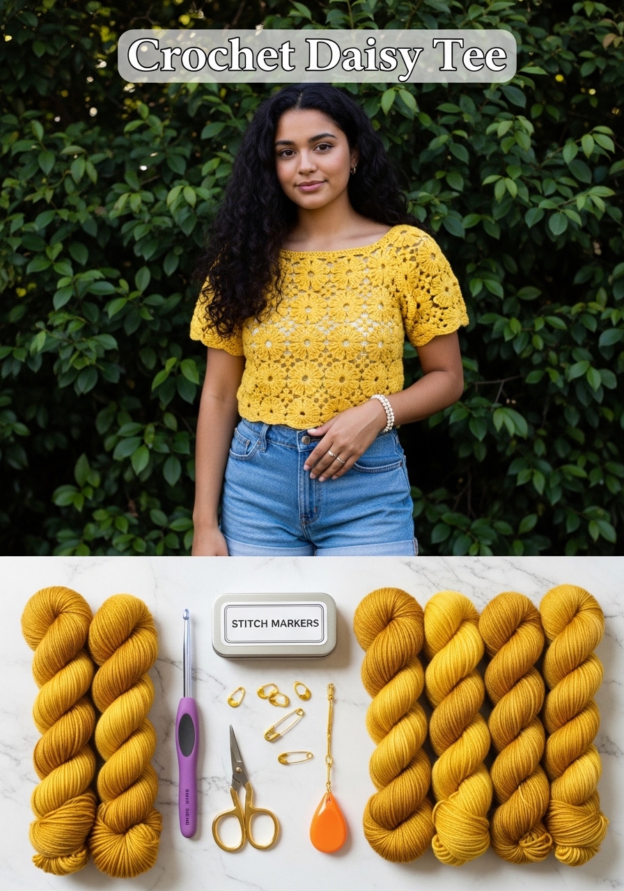 Crochet Daisy Tee