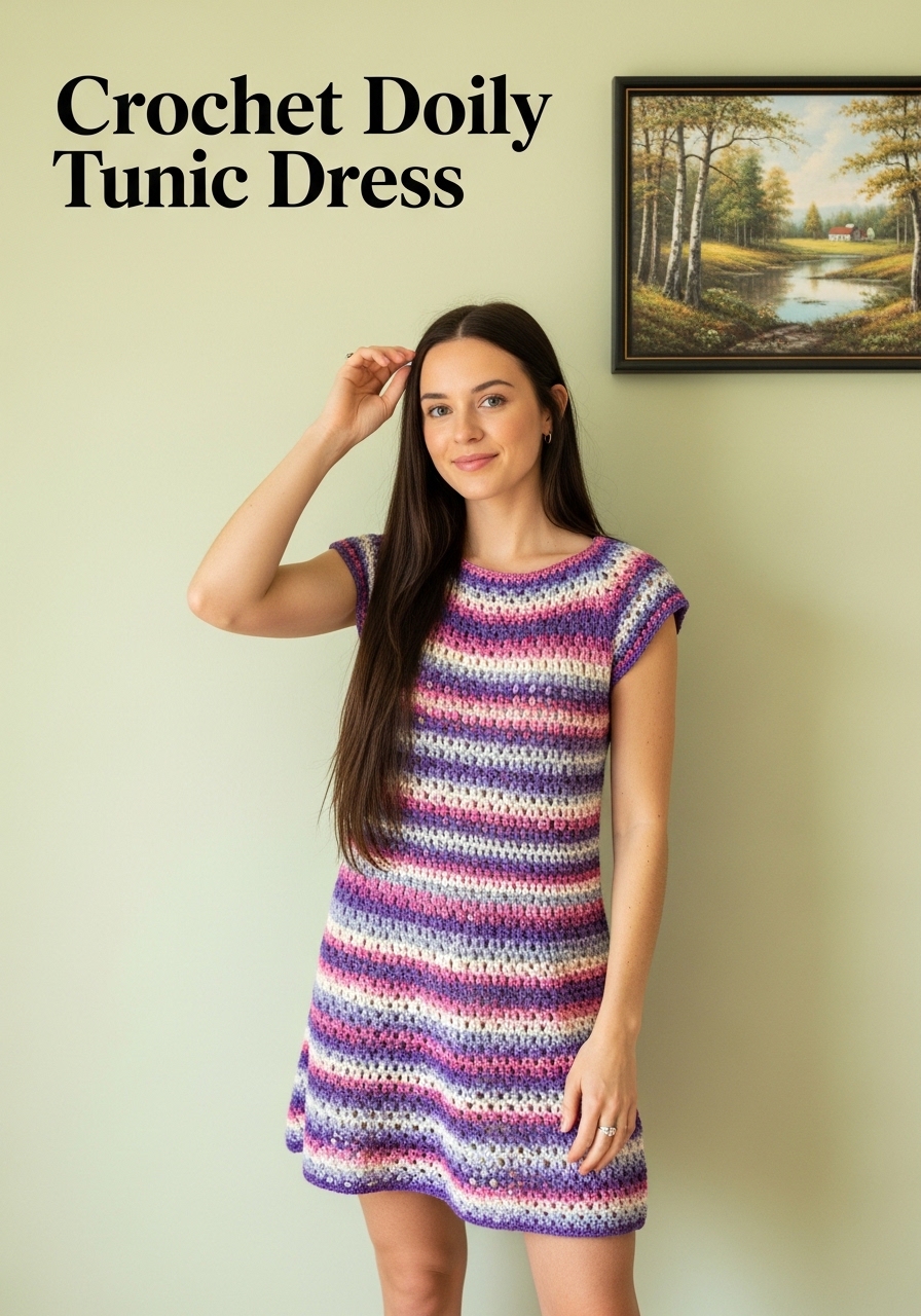 Crochet Doily Tunic Dress