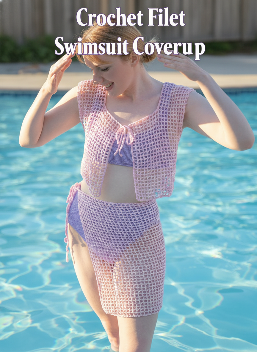 Crochet Filet Swimsuit Coverup