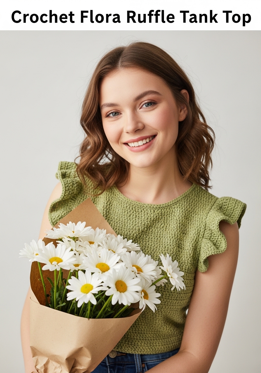 Crochet Flora Ruffle Tank Top