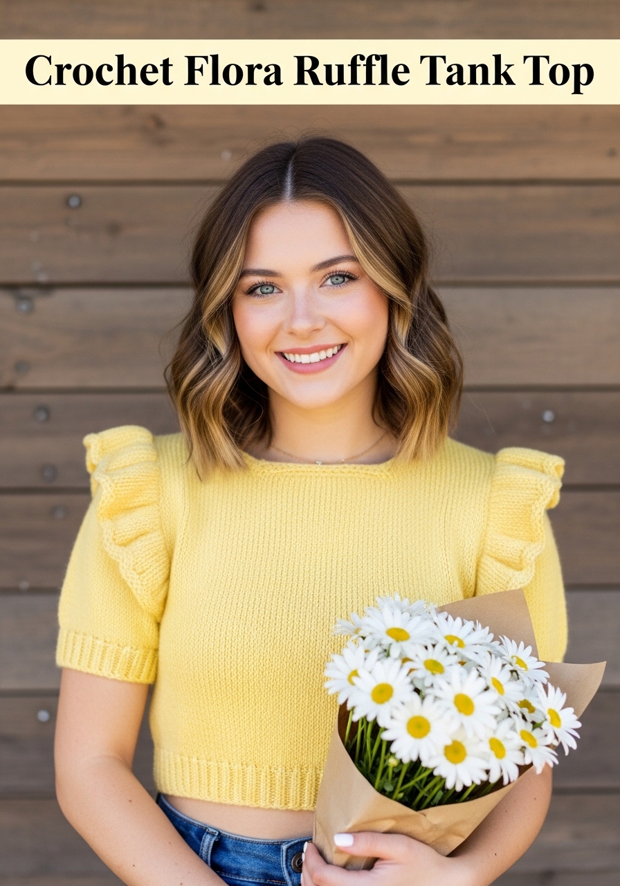 Crochet Flora Ruffle Tank Top