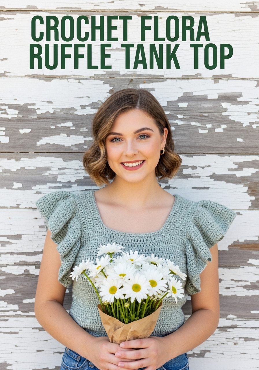 Crochet Flora Ruffle Tank Top