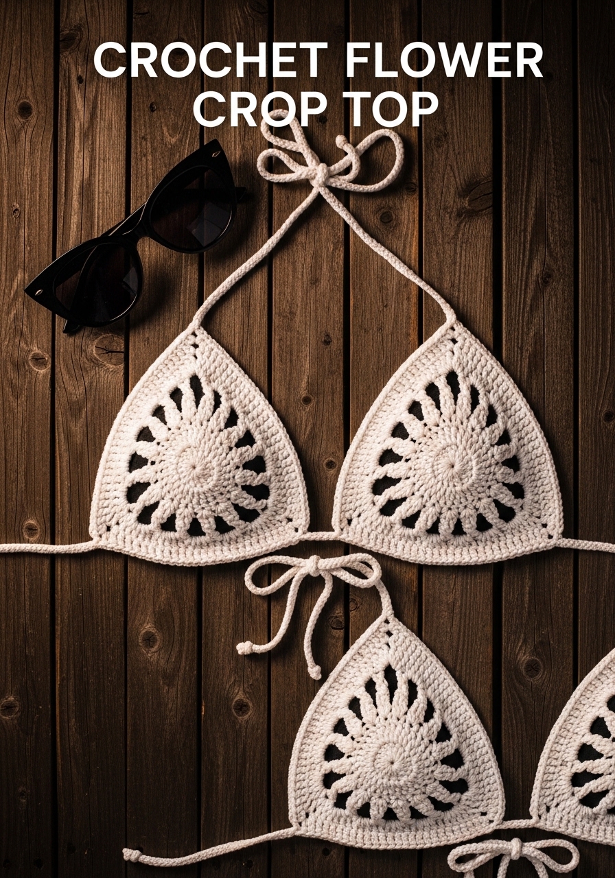Crochet Flower Crop Top