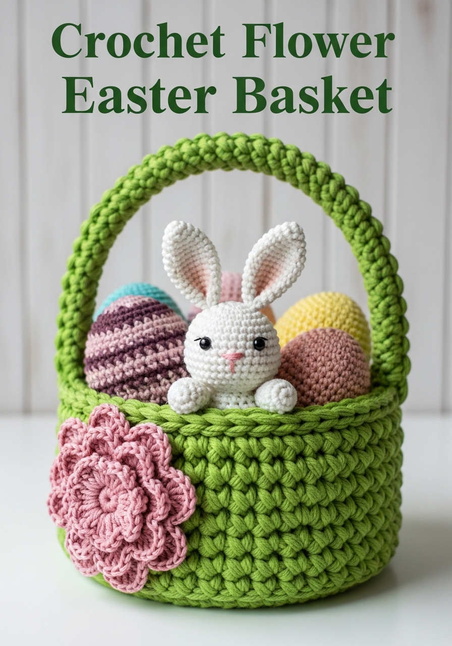Crochet Flower Easter Basket