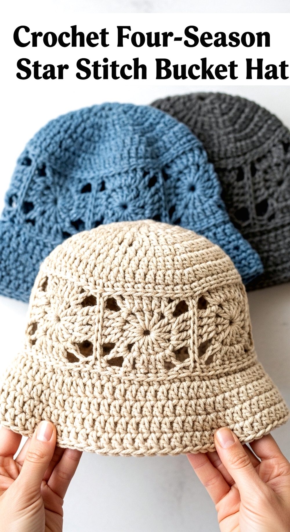 Crochet Four-Season Star Stitch Bucket Hat