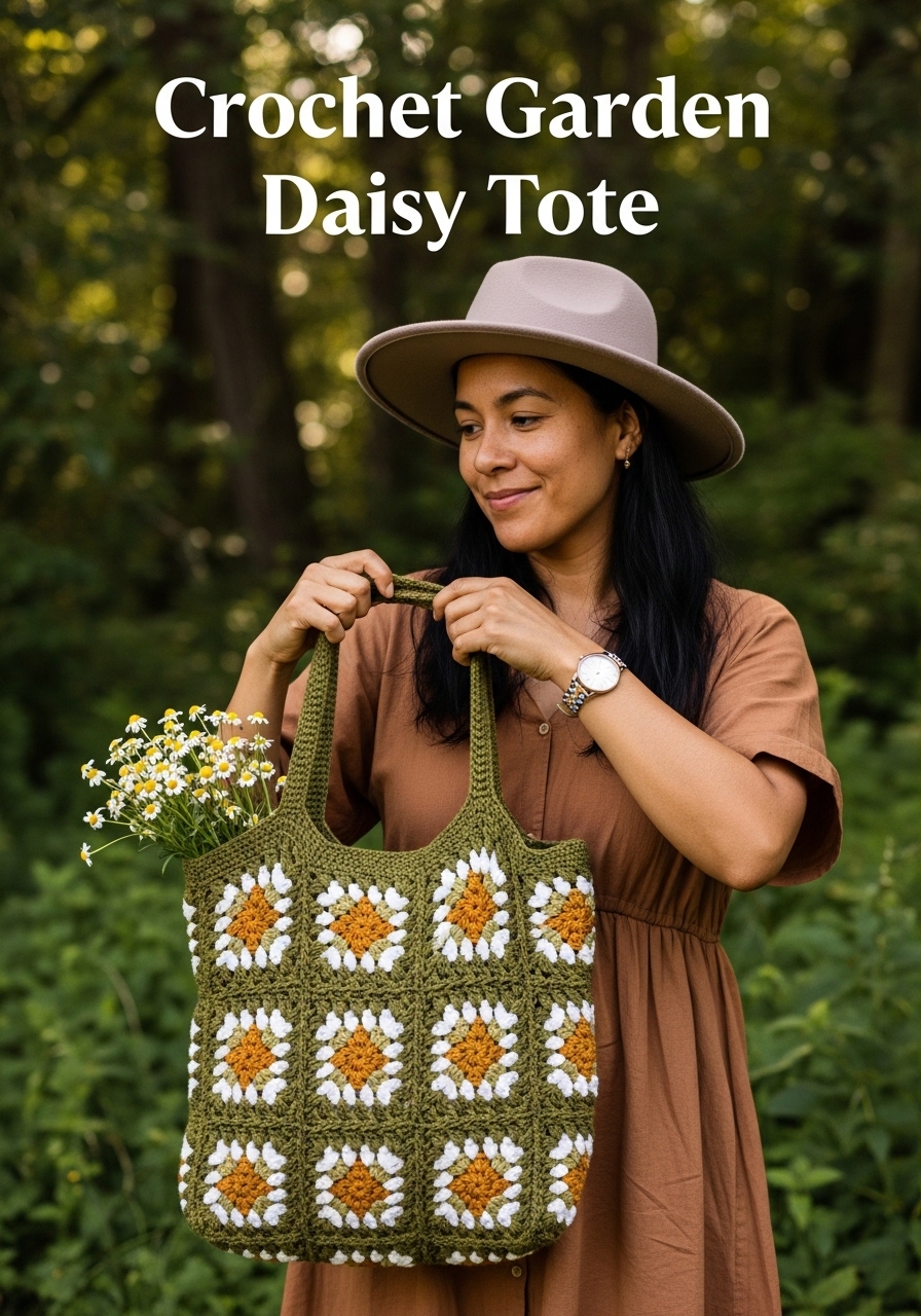 Crochet Garden Daisy Tote