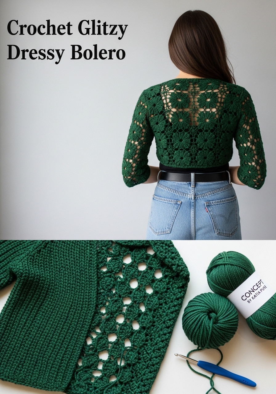 Crochet Glitzy Dressy Bolero