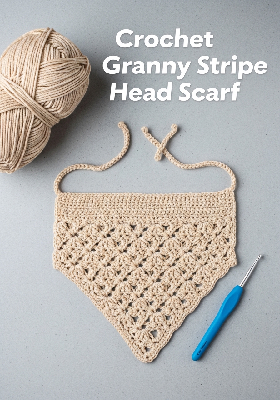 Crochet Granny Stripe Head Scarf