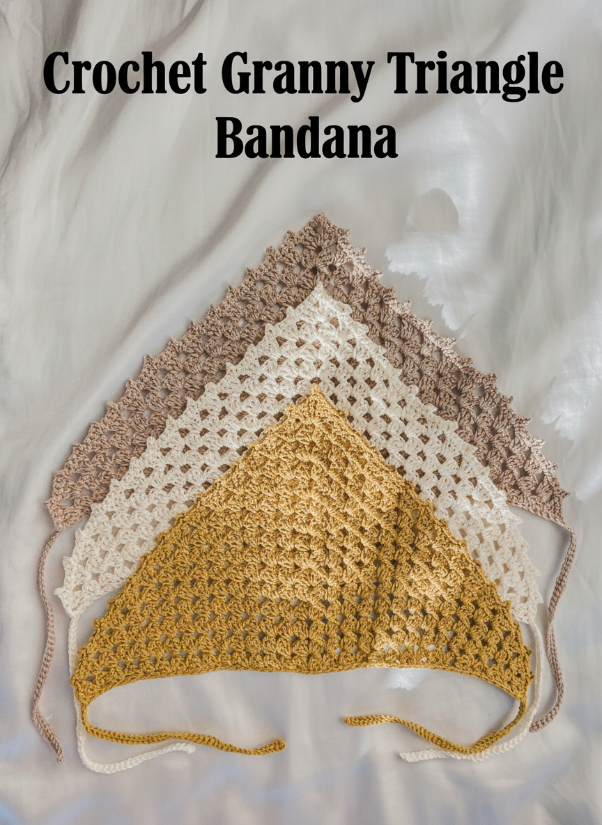 Crochet Granny Triangle Bandana