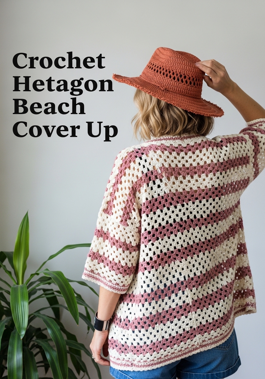 Crochet Hexagon Beach Cover Up