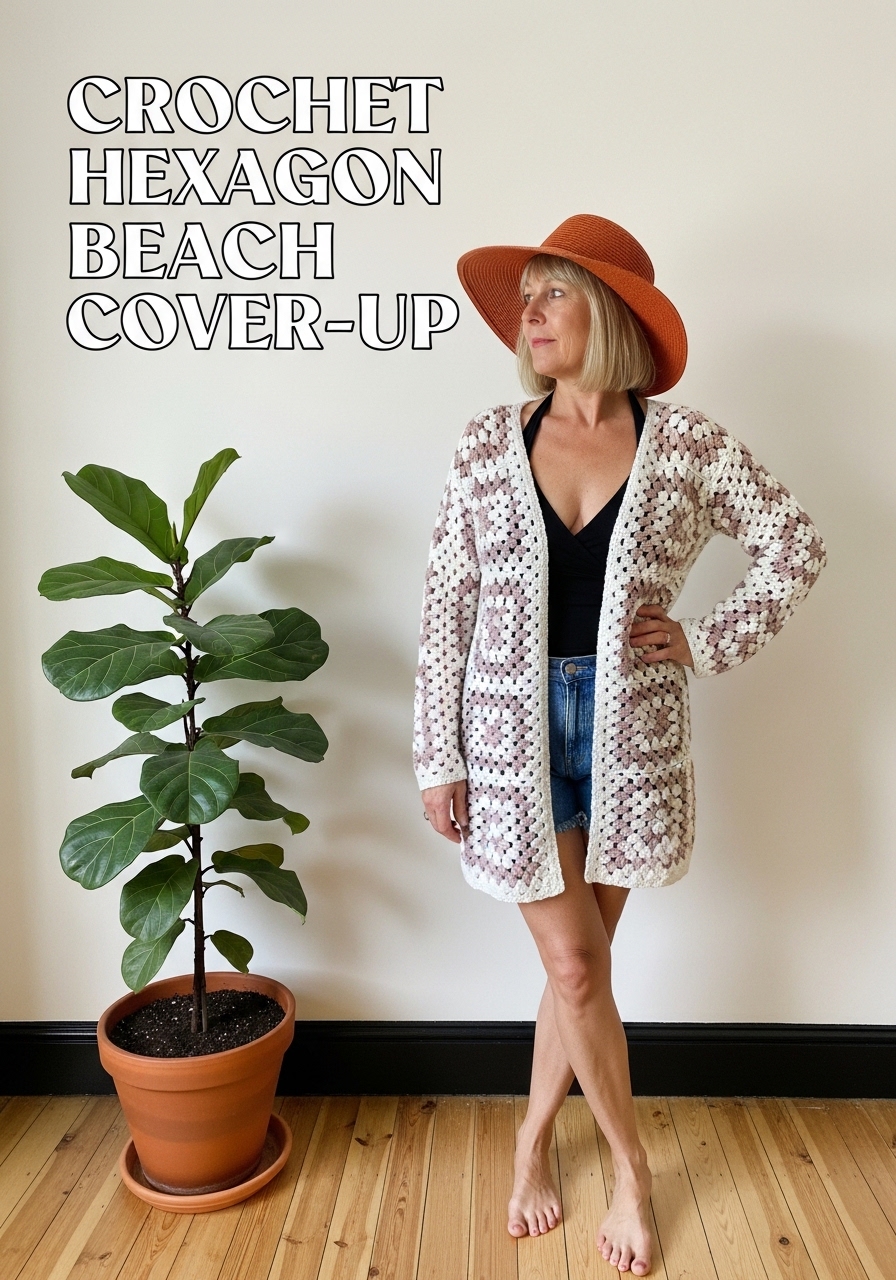 Crochet Hexagon Beach Cover-Up
