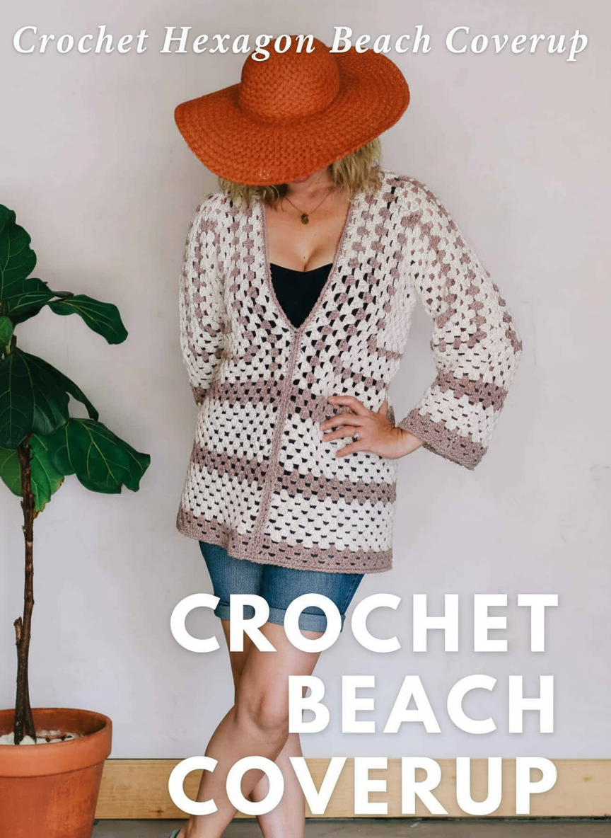 Crochet Hexagon Beach Coverup