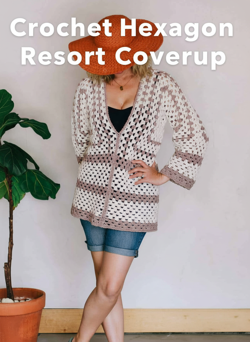 Crochet Hexagon Resort Coverup