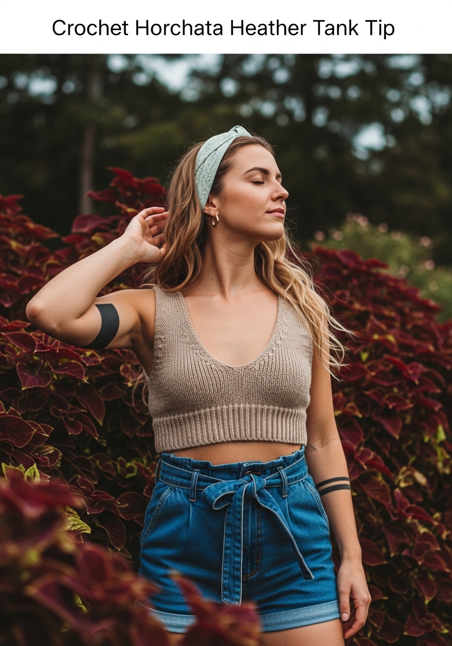 Crochet Horchata Heather Tank Top