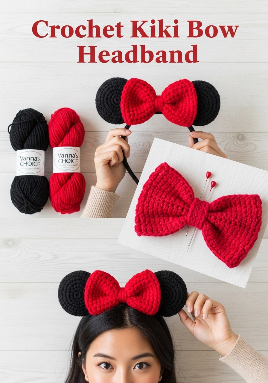 Crochet Kiki Bow Headband