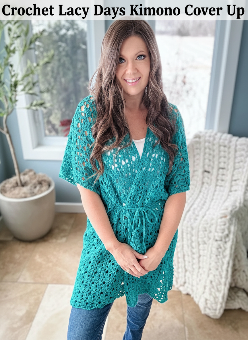 Crochet Lacy Days Kimono Cover Up