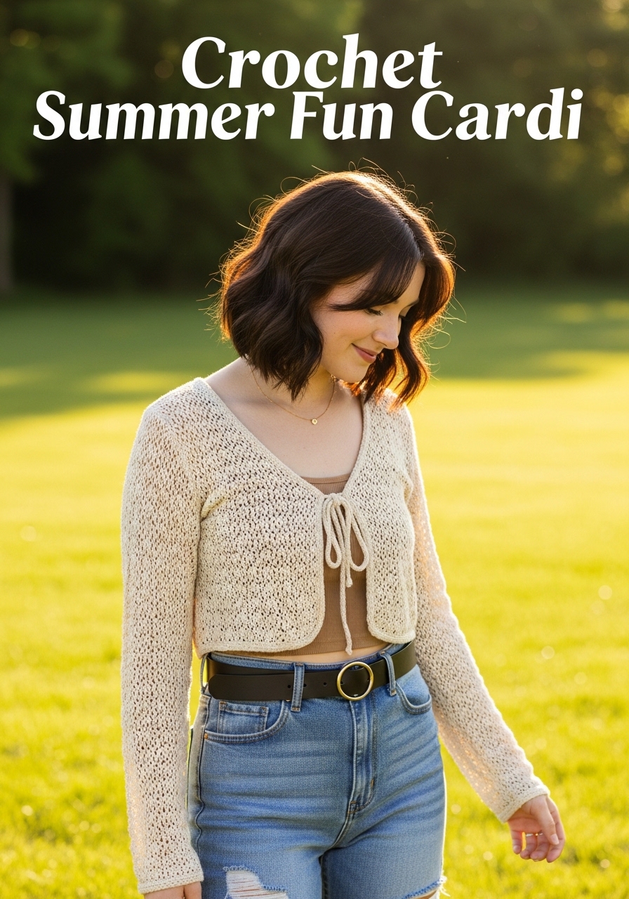 Crochet Lilith Bow Cardigan