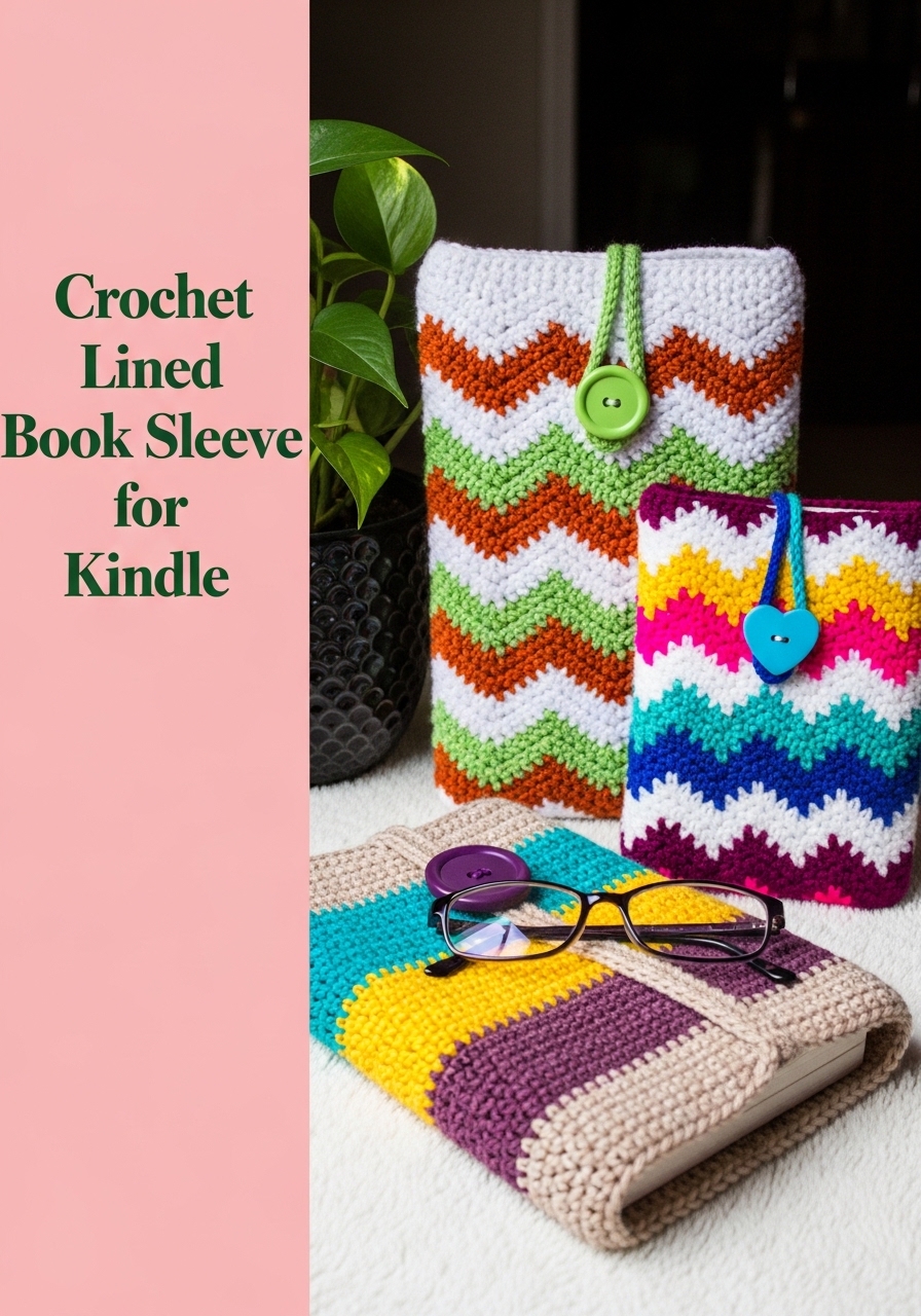 Crochet Lined Book Sleeve for Kindle