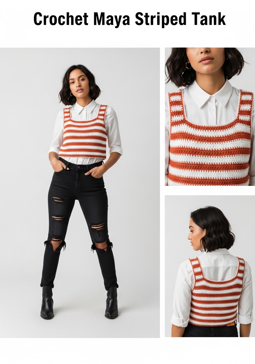 Crochet Maya Striped Tank