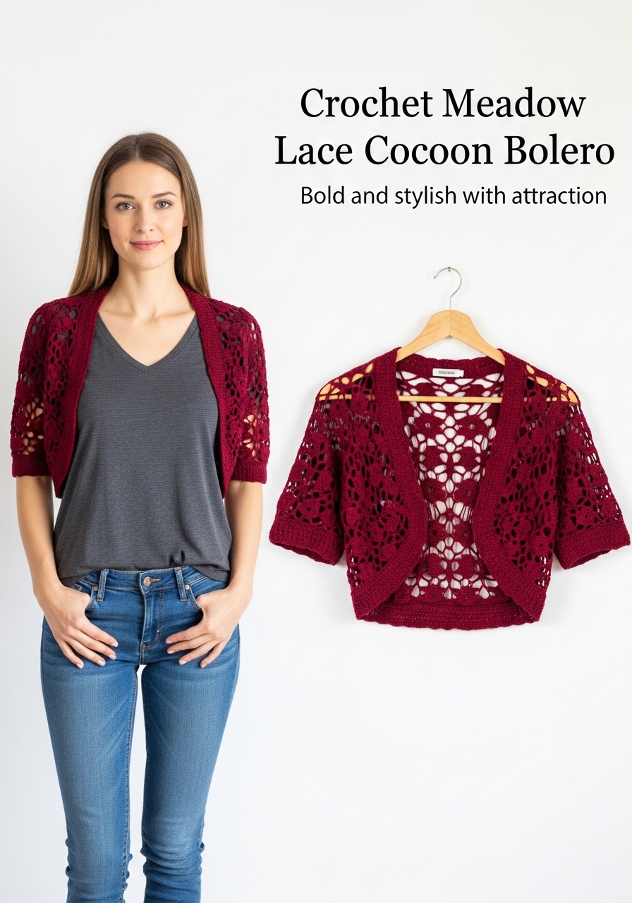 Crochet Meadow Lace Cocoon Bolero
