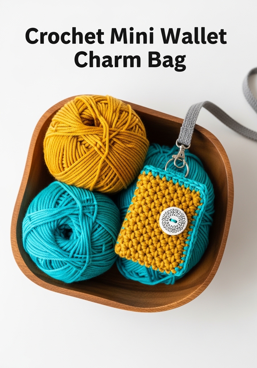 Crochet Mini Wallet Charm Bag