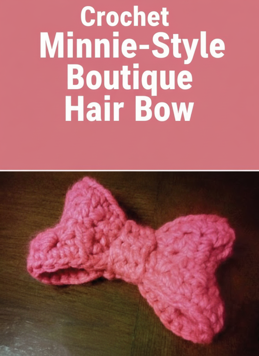 Crochet Minnie-Style Boutique Hair Bow