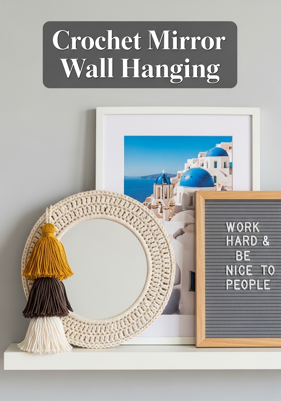 Crochet Mirror Wall Hanging