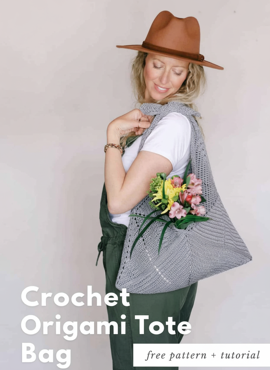 Crochet Origami Tote Bag