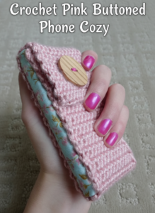 Crochet Pink Buttoned Phone Cozy